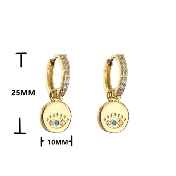 Gold Plated Rhinestone Hoop Earrings