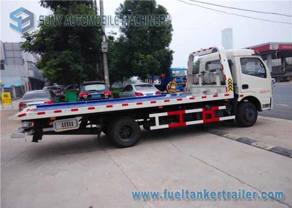 Green Platform DFAC Duolika 5000 KG Flatbed Tow Truck EQ1081 , White Cab