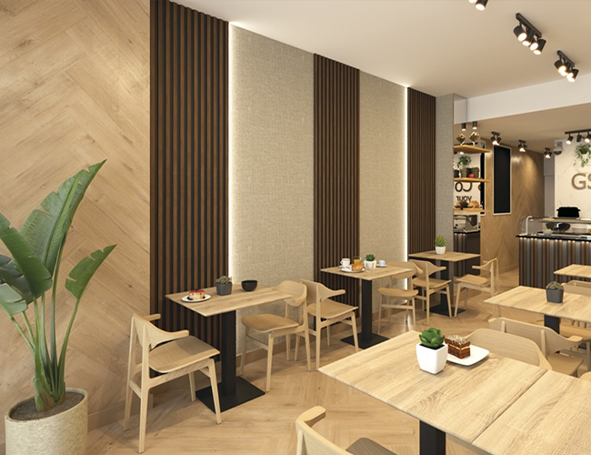 High Absorption Acoustic Panels For Cafes Walls Stylish Design For Noise Control