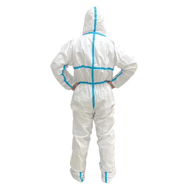SF Hooded Non Woven Hazmat Suit Full Body Protection Suit With Boots Cover