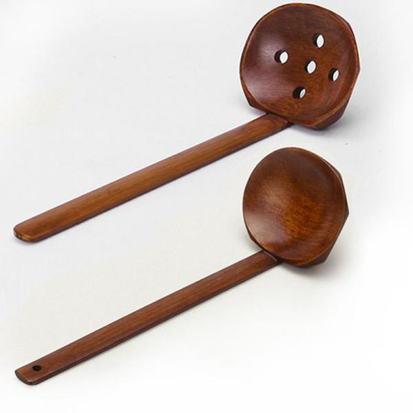 Korean Wooden Cooking Utensils Hot Pot Tortoise Shell Colander Strainer Spoon