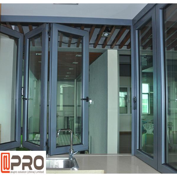 aluminum framed double glazed High Quality Aluminum Glass Bifold Window folding vertical folding window folding sliding