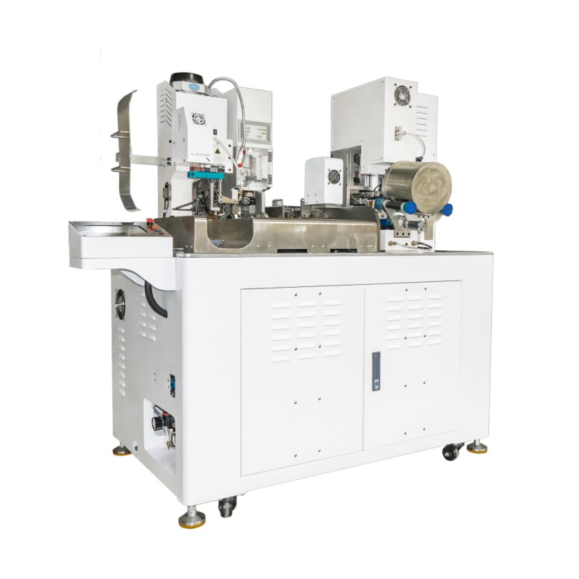 Factory Fully Automatic Double Heads Crimp Press Two Ends Waterproof Plug Insertion Terminal Machine with Strip Cutting One-stop