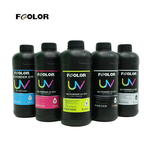 Fcolor Non-Toxic Formula 500ML UV DTF Textile Ink for 3D UV DTF Textile Faux Embroidery Puff Printer Machine