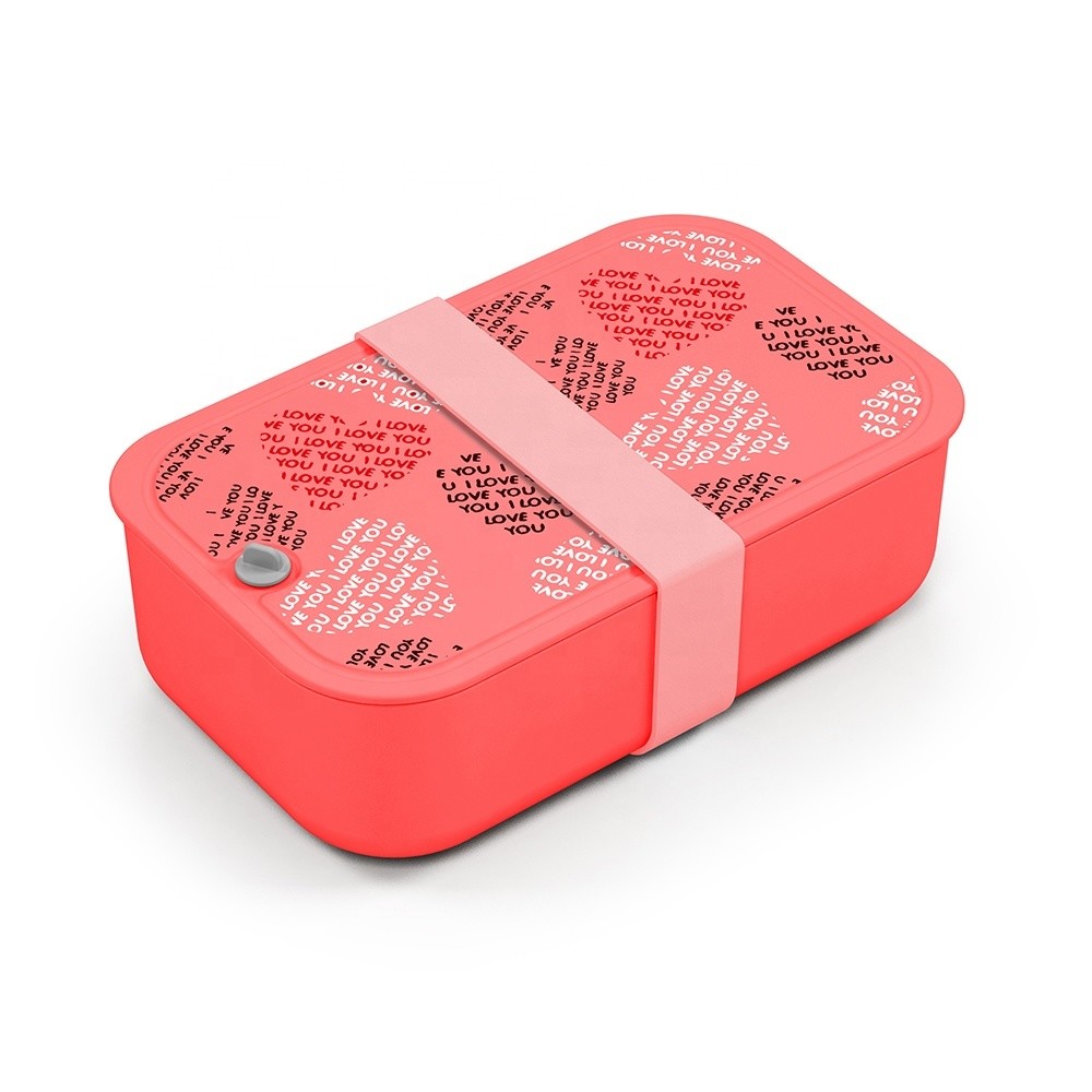 Large Capacity 1000ml Blue Rectangle BPA Free Food Container with Movable Divider