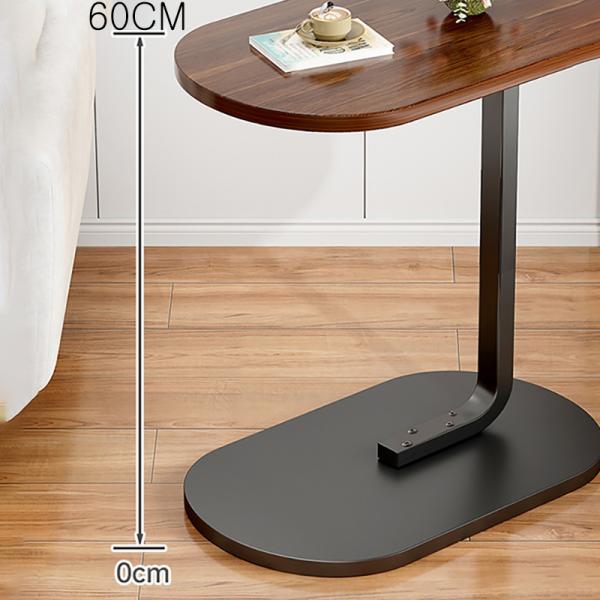 Oval Snack C Shaped End Table, Side Sofa Coffee Slide Under Night Stands for Bedrooms Tray