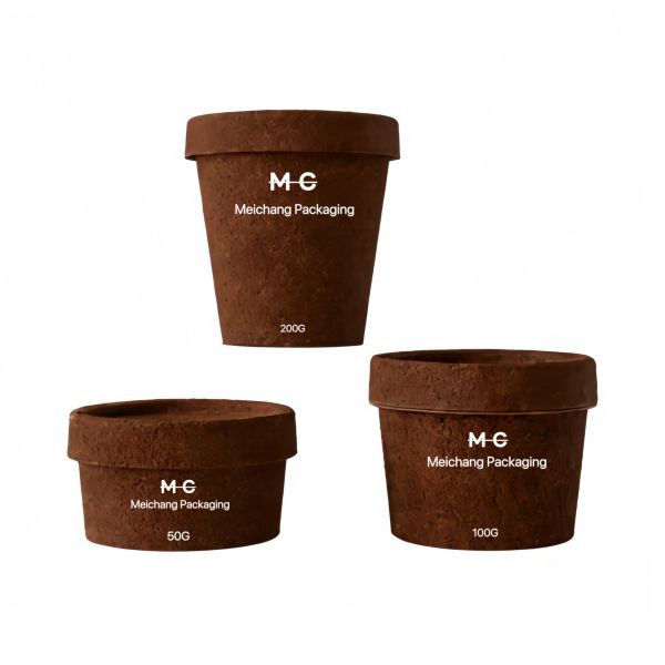 Eco-Friendly PP Cream Jar with Coffee Grounds Material in 50ML 100ML 200ML Sizes for Premium Customizable Cosmetic Packaging