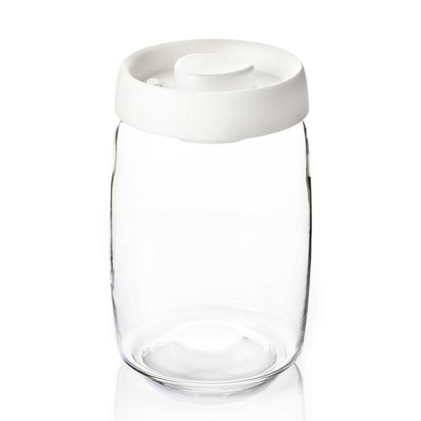 Wholesale Vacuum Jar Food Storage Canister Transparent Borosilicate Glass With Color Lid