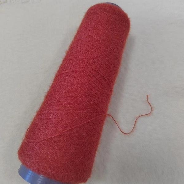 Red Feather Polyester Mink  Eyelash Fancy Yarn For Knitting Cardigans