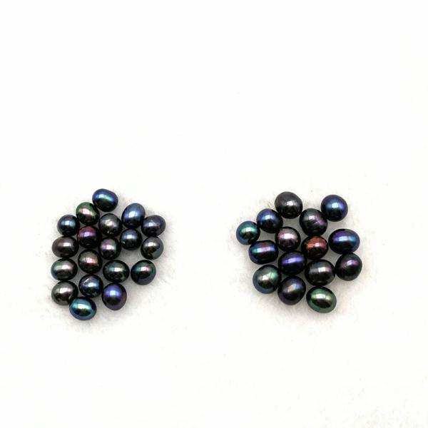 Wholesale AAA Grade 6-7mm and 7-8mm no hole Rice Shape Black pearl  Freshwater Loose Pearl Beads