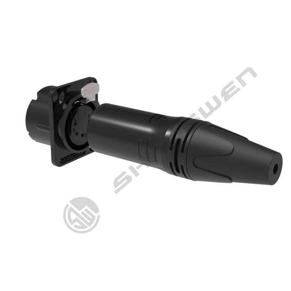 Mini 5-Pin XLR Male Audio Connector IP40 Indoor Shell with Gold Contacts Black Microphone Audio Cable Connector Plug