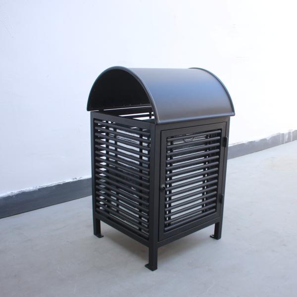 Sustainable Wrought Iron Garbage Bins , Surface Mounted Outdoor Trash Bin
