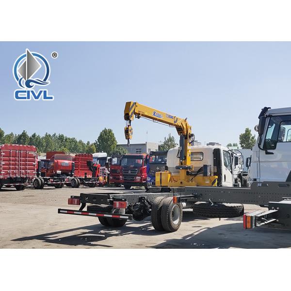 5000kg Knuckle Vehicle Mounted Cranes in White Red , Boom Truck Crane SQ5ZK3Q