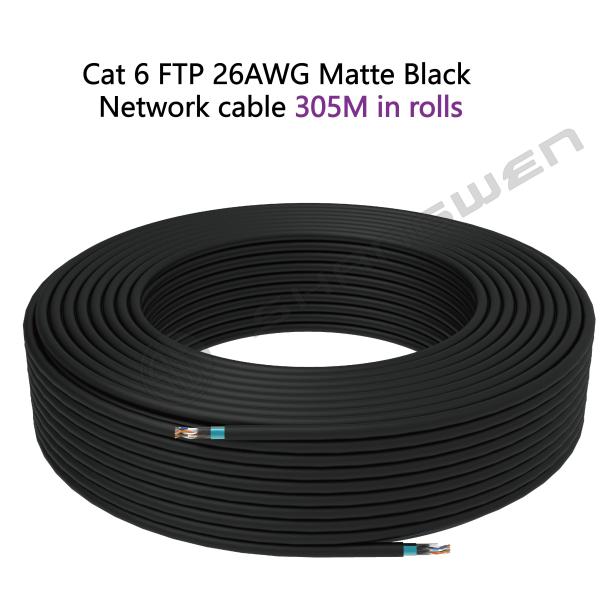Cable de red Rj45 CAT6 FTP Ethernet negro Cable de comunicación de red Cat 6 Cable de conexión a Internet