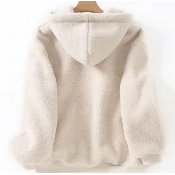 Unisex Fleece xxxl Sherpa Fur Lined Hoodie Embroidery Warm Fluffy Hoodie