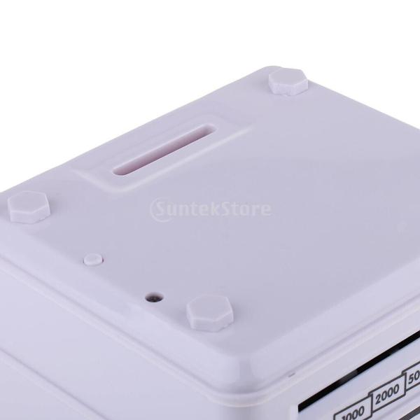 kids educational financial customs atm password put credit cards piggy bank blue color mini electronic safe