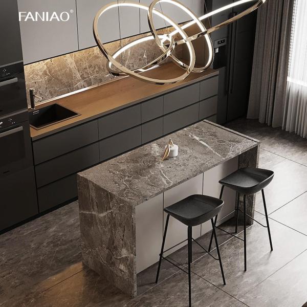 Современные импортные вытяжные дубовые деревянные массивные деревянные зерновые кухонные шкафы с островами