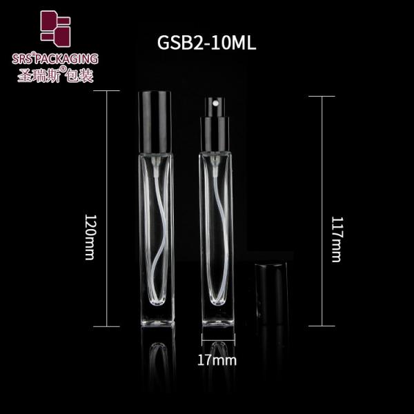 Square Shape Transparent Empty Glass Luxury Spray Pump Perfume Atomizer 10ml