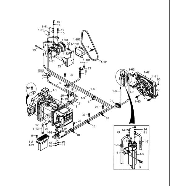 Автоматический A/C компрессор кондиционирования воздуха для затяжелителя ЭКСКАВАТОРА LC-220 машинного оборудования Hyundai A5W00258A 11Q6-90041 24V