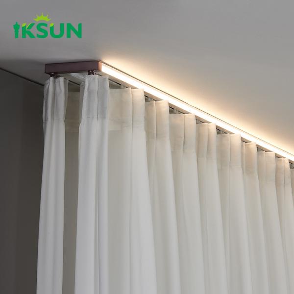 New Design Ceiling Mounted Curtains Track With LED Lighting  Light Track Kit  For Outdoor Room Divider