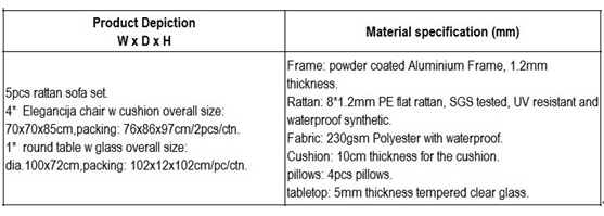 Garden Outdoor Rattan Sofa Set , Luxury Hairy Rattan Furniture