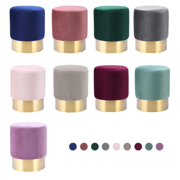 Plastic Wooden Round Ottoman Stool Seat Chair Pouf