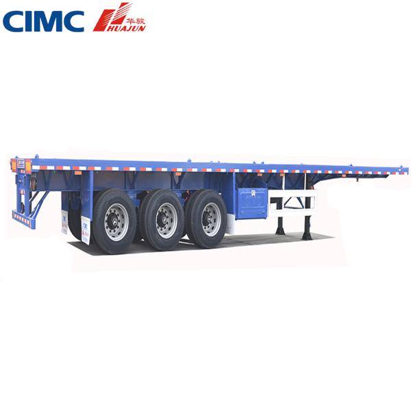 Long Distance Transportation 4 Axles Heavy Duty Flatbed Semi Trailer Truck and 12 Twist Locks
