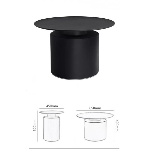 Modern Carbon Steel Iron Round Corner Table Bedroom Bedside Side Table