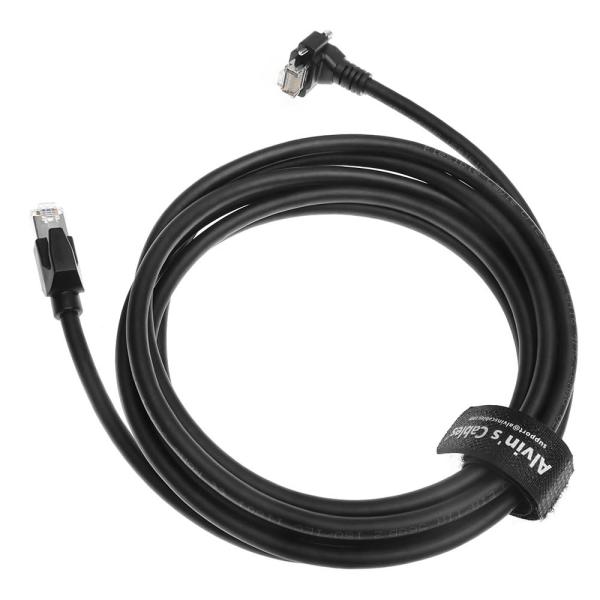 Cable GigE Vision CAT6a blindado en ángulo recto de Alvin de 15 m/49,2 pies