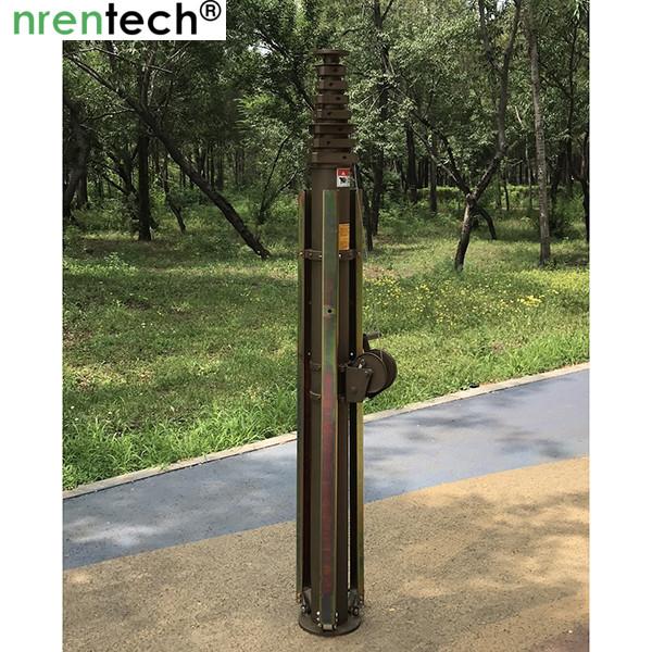 12m crank manual telescopic mast, crank antenna mast, telescpic mast, manual mast, aluminum telescopic mast