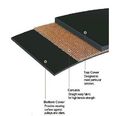 Tear Resistant SW315 SW400 Straight Warp Conveyor Belt