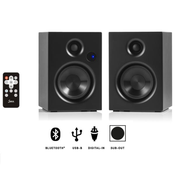 Altavoz Bluetooth activo AS30 60W, gabinete de madera, 2.0 canales