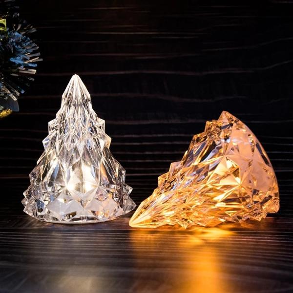 CE Christmas Tree Crystal Table Lamp 5x6cm Candle Crystal Bedside Lamps