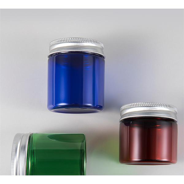 o cosmético plástico de 2oz 4oz 8oz range liso preto dos tampões de alumínio claros do ANIMAL DE ESTIMAÇÃO alinhado