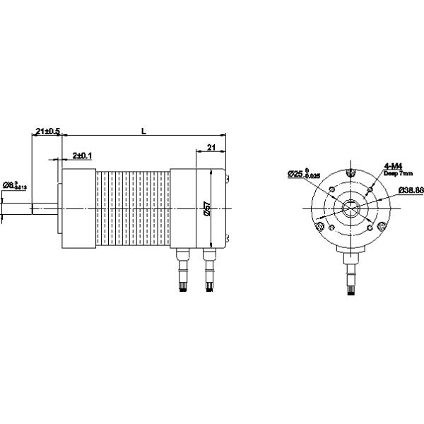 Radial Play 0.025mm / 460g Delta Winding Brushless E Motor