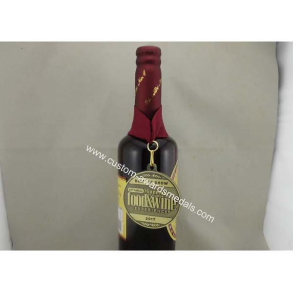 Wine Die Cast Medals , 3D Zinc Alloy Awards Medals Antique Bronze Color