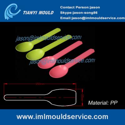 disposable plastic red and yellow yoghourt spoons mould in china