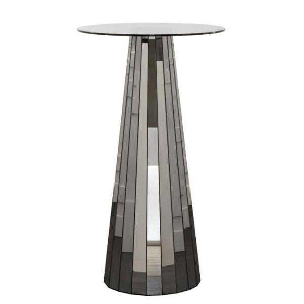 Modern Mirrored Circle Glass Coffee Table For Contemporary Living Room 64x64