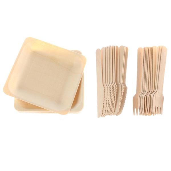 Utensilios de madera de la consumición del vajilla de la BARBACOA del abedul amistoso disponible biodegradable de Eco