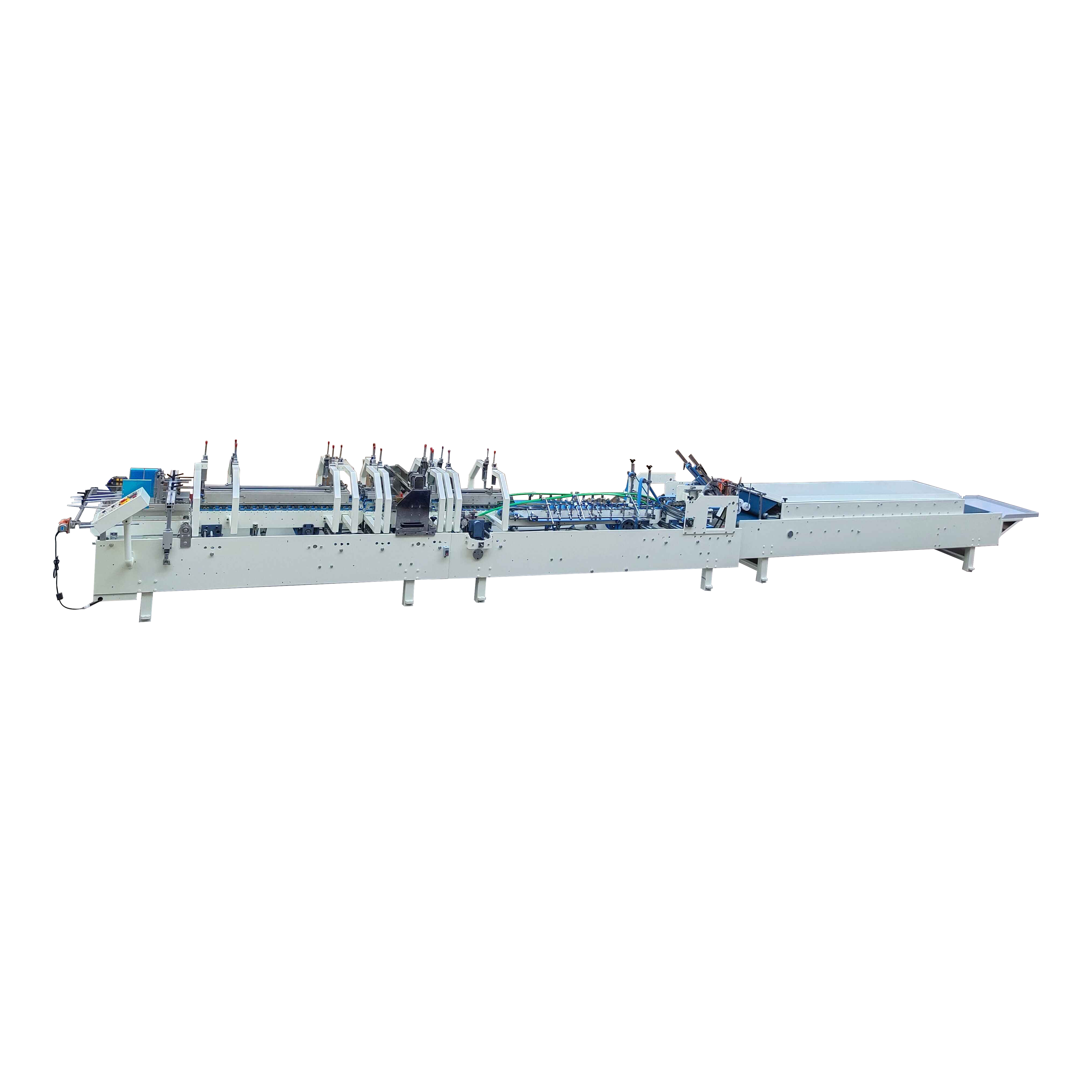 ZH-1050D Large Lock Bottom Box Gluer with 280 m/min Speed for 210-700gsm Cardboard and Double Pressing Table