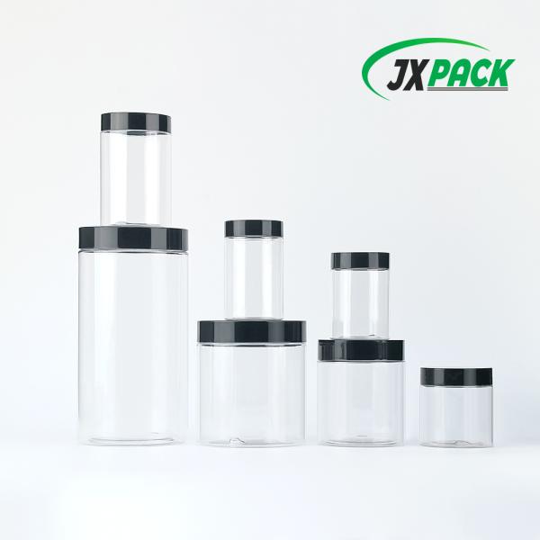 JXPACK High-quality transparent wide-mouth bottles, customizable sizes for cosmetic cream bottles, suitable for cosmetics, skin care products, nuts, candies, etc