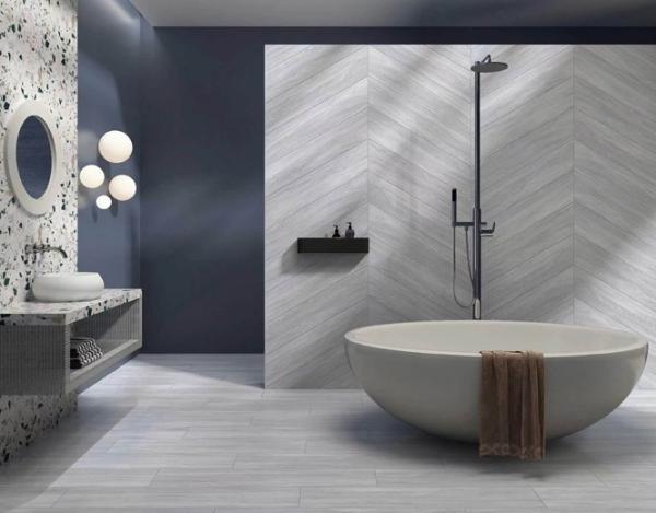 Beige Antibacterial Wooden Porcelain Tile 200x1000mm Indoor Floor Strip