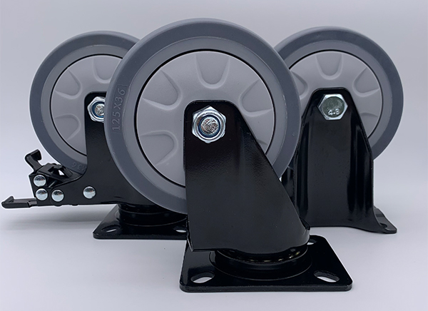 3 колесо рицинуса дюйма TPR резиновое с поворачивая на шарнирах верхней плитой