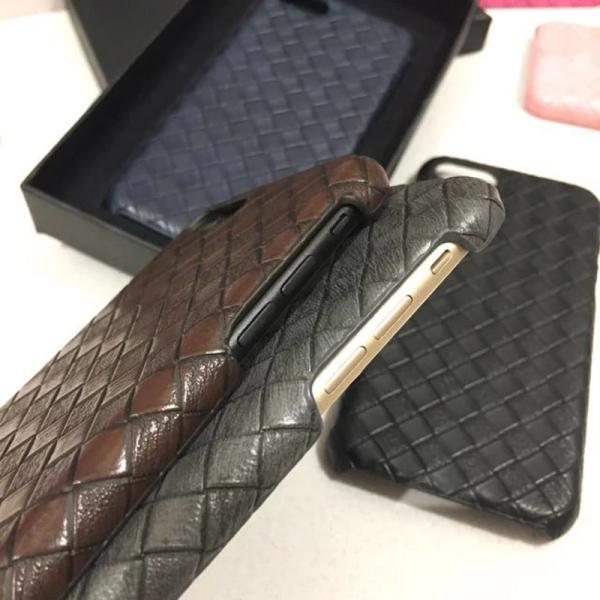 Hard PC&PU Simple High-grade Weave Pattern Skin Back Cover Cell Phone Case For iPhone 7 6s Plus