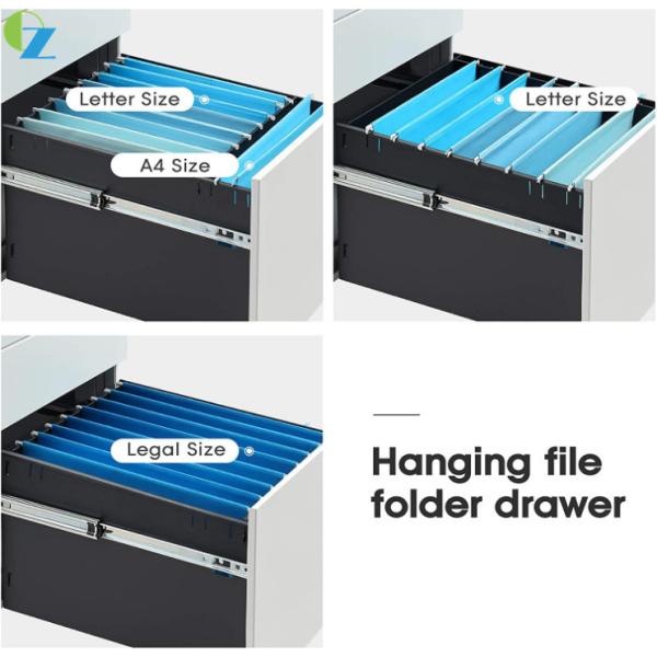 Шкаф постамента офиса стальной мобильный с ручкой шеи гусыни 3 ящиков