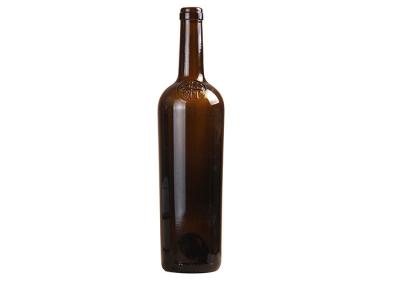 Amber Empty Glass Wine Bottles elegante Logo Round Shape feito sob encomenda