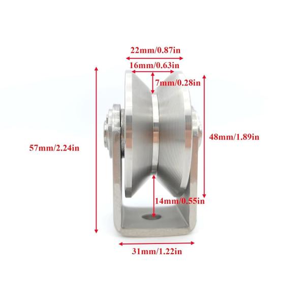 Hotel And Home V Groove Gate Wheels Stainless Steel Bracket Customized