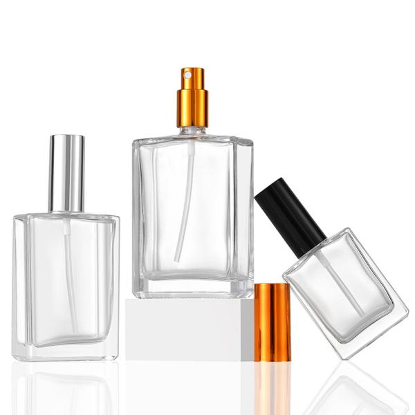 15ml 30ml 50ml 100ml Customized Logo Refillable Empty Black Perfume Bottle with Box Glass Body Alu Sprayer