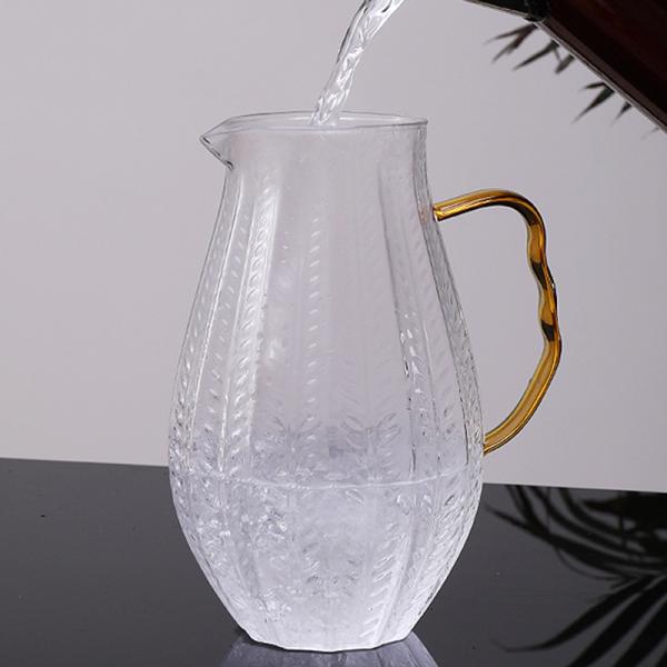 Kitchen 1.5L Glass Water Pitcher Microwave Safe High Borosilicate Material