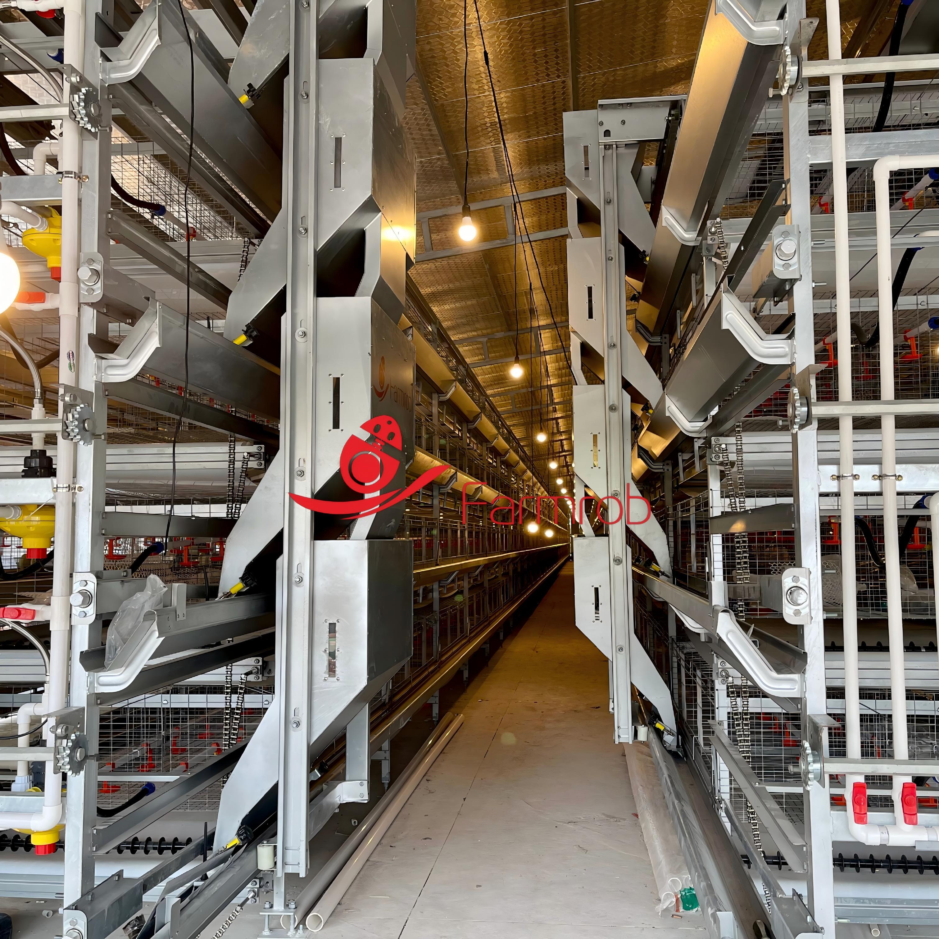 6 Tiers Heavy-duty Poultry Battery Cage System Stable Structural Support